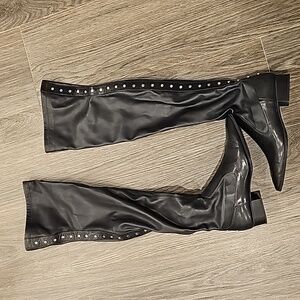 ZARA Over the knee boots with studs